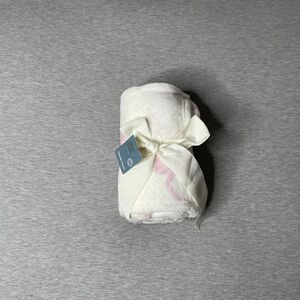 Wayland Square Pink Bows Cream Extra Long Flannel Throw Blanket